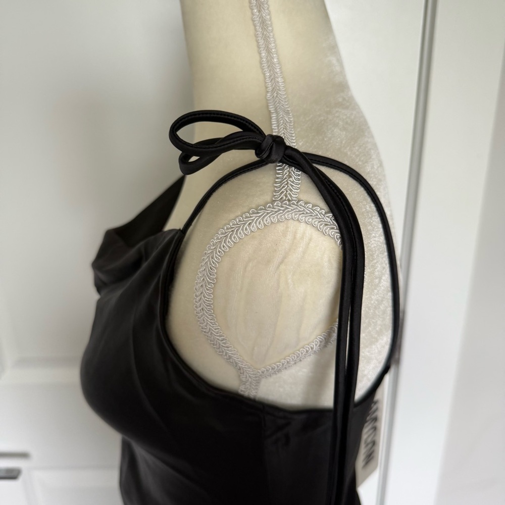 Amylynn Stella Camisole Slip Dress satin drawstring size large black - Picture 8 of 14